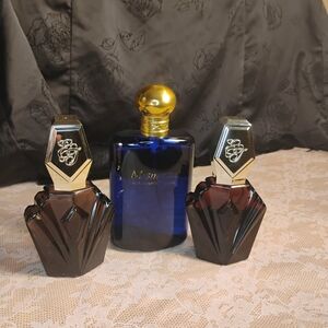 Vintage Avon Men’s Cologne Lot Mesmerize/Passion Art Deco Bottles Partial/Full S